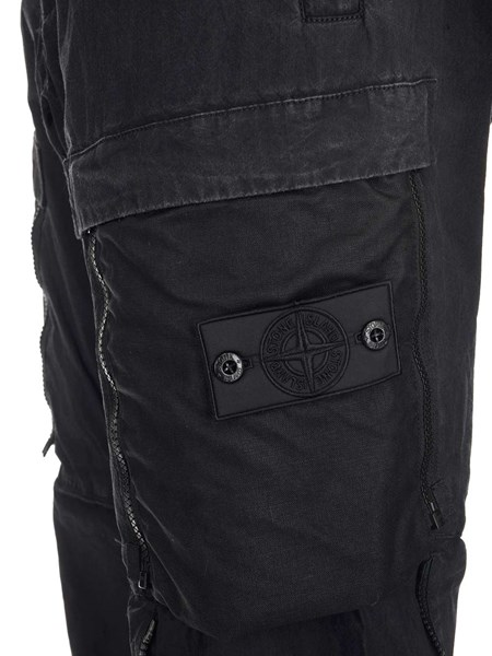 black cotton cargo trousers