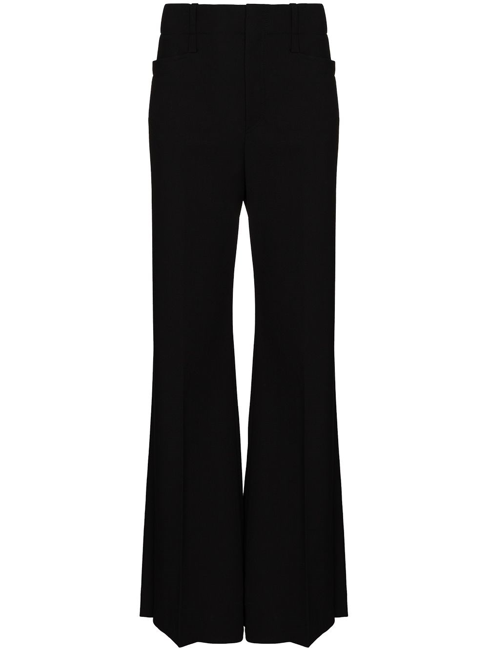 high waisted white flared trousers