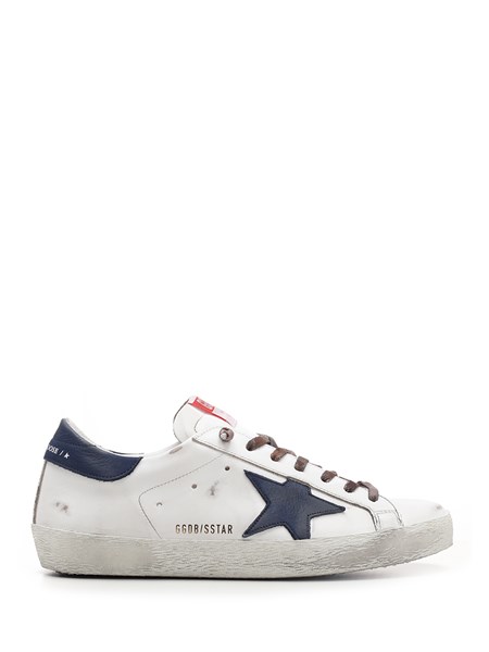 golden goose white & blue superstar sneakers