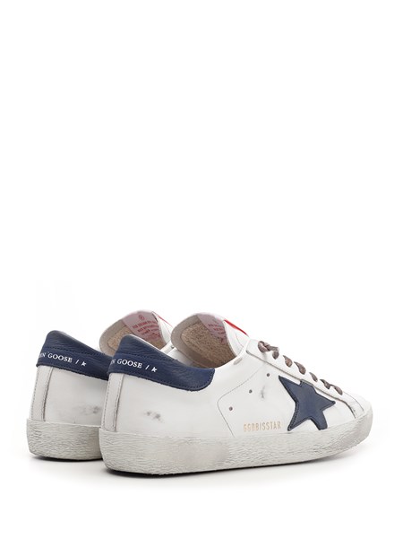 golden goose white & blue superstar sneakers