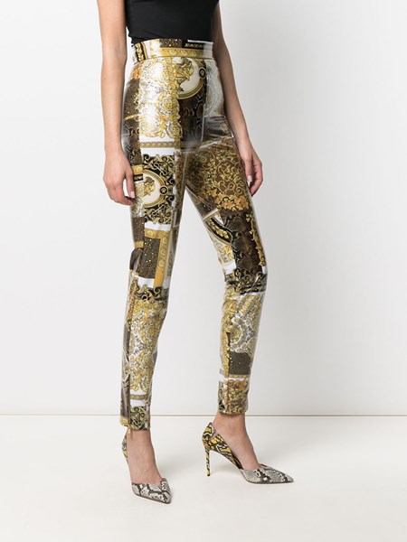 versace shiny leggings