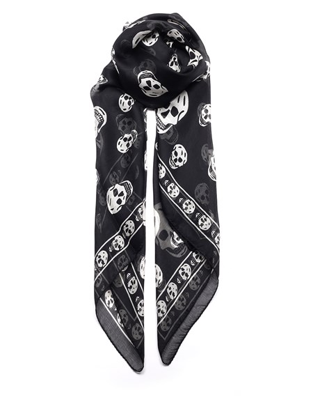 alexander mcqueen black skull scarf