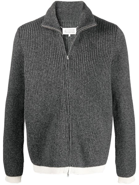 mens black zip cardigan