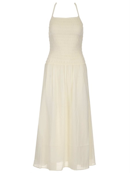 white smock maxi dress