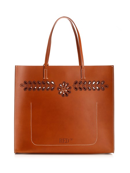 perforated leather tote