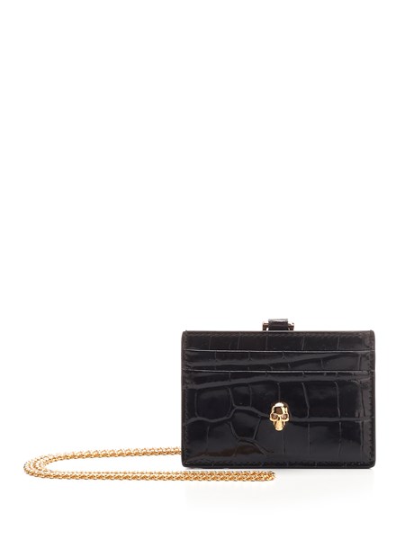Portafogli e Porta Carte Donna | Alexander McQueen Portacarte Skull  Blu/Grigio » Bebnuraghetalia