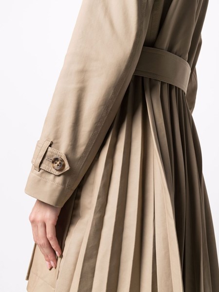 pleated back trench coat