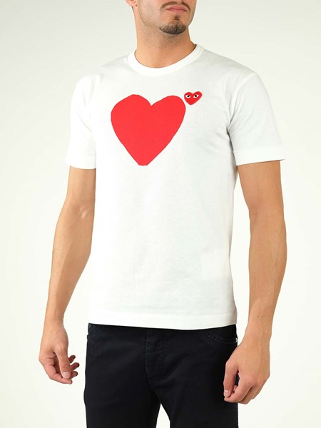 red and white cdg shirt