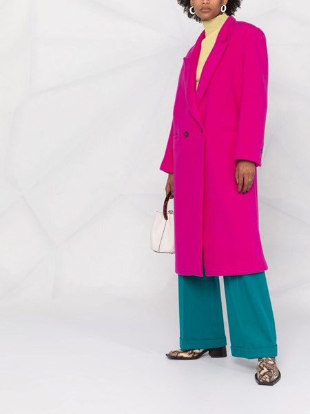 long pink wool coat