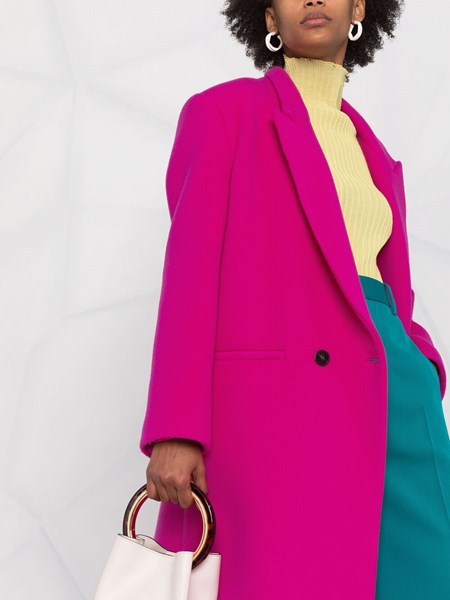 pink wool overcoat