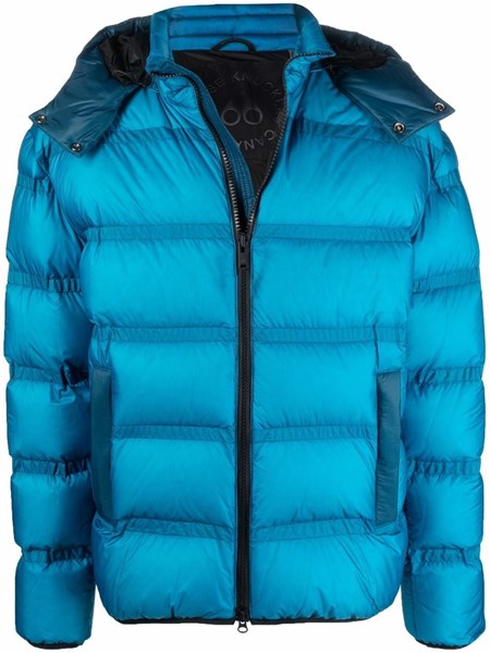 bright blue down jacket
