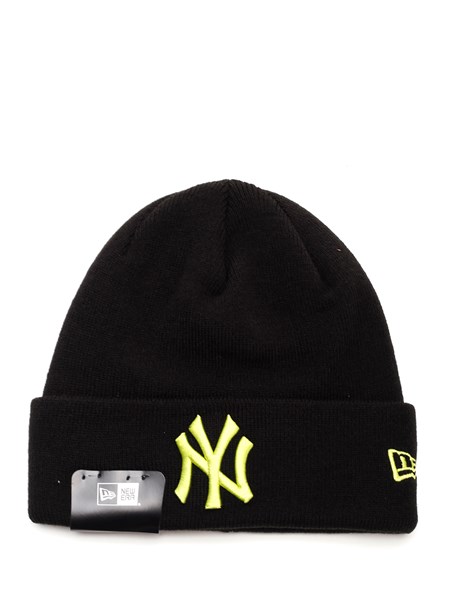 New Era Black beanie with yellow logo 