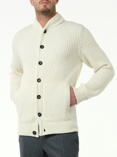 white mens cardigan
