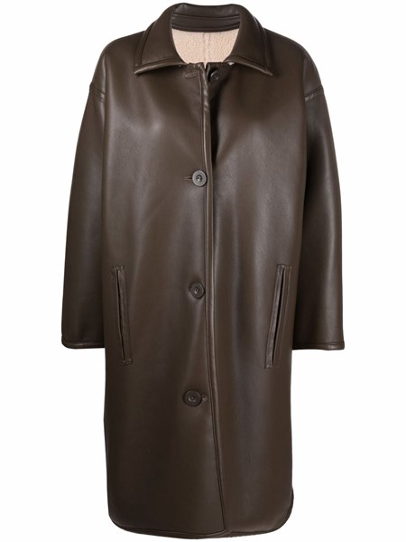 faux leather car coat