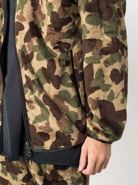 camouflage faux fur jacket
