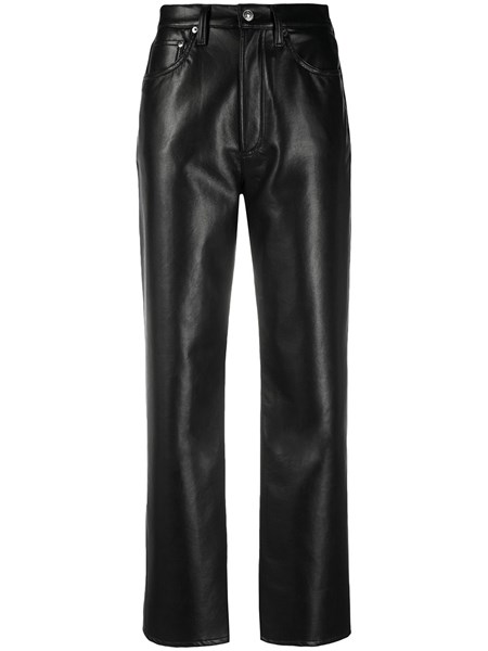 leather straight pants