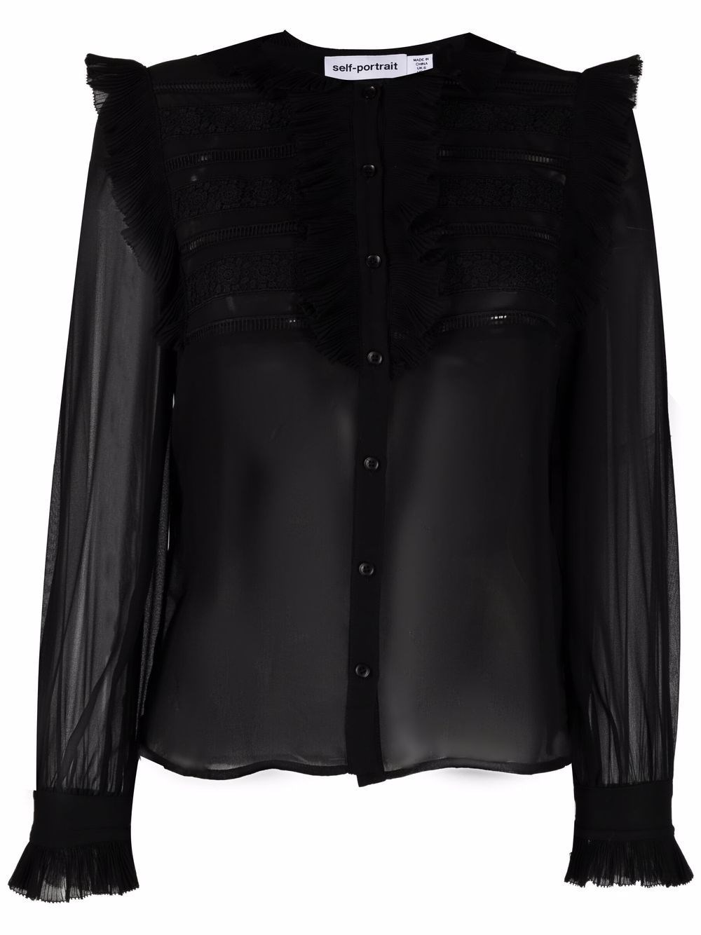 Self-portrait Black chiffon blouse for 