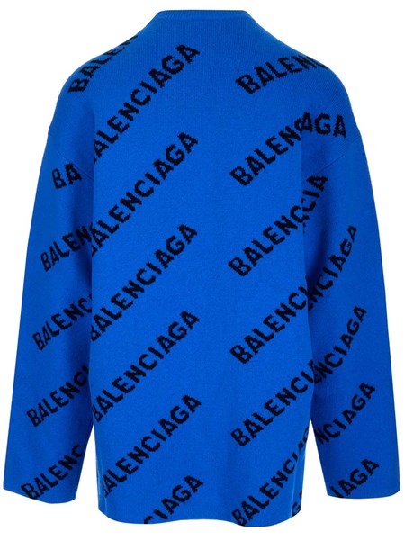 Overfit blue sweater with logo for Men - US Al Duca d'Aosta