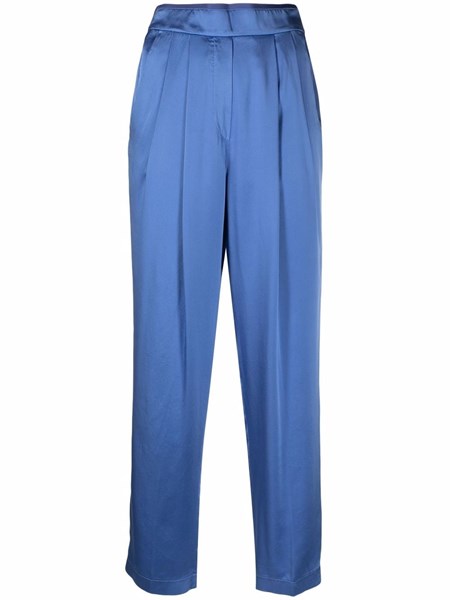 Forte_forte Donna Pantaloni raso di seta blu | Al Duca d'Aosta