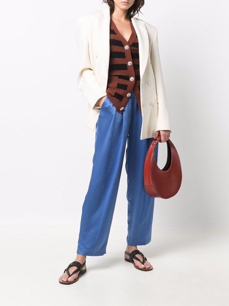 Forte_forte Donna Pantaloni raso di seta blu | Al Duca d'Aosta