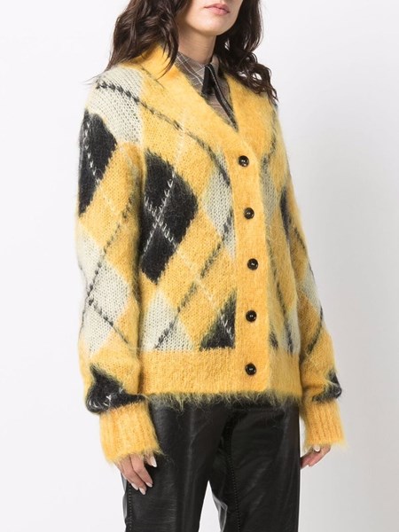 argyle pattern cardigan