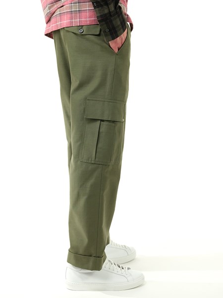 Military green cargo trousers
