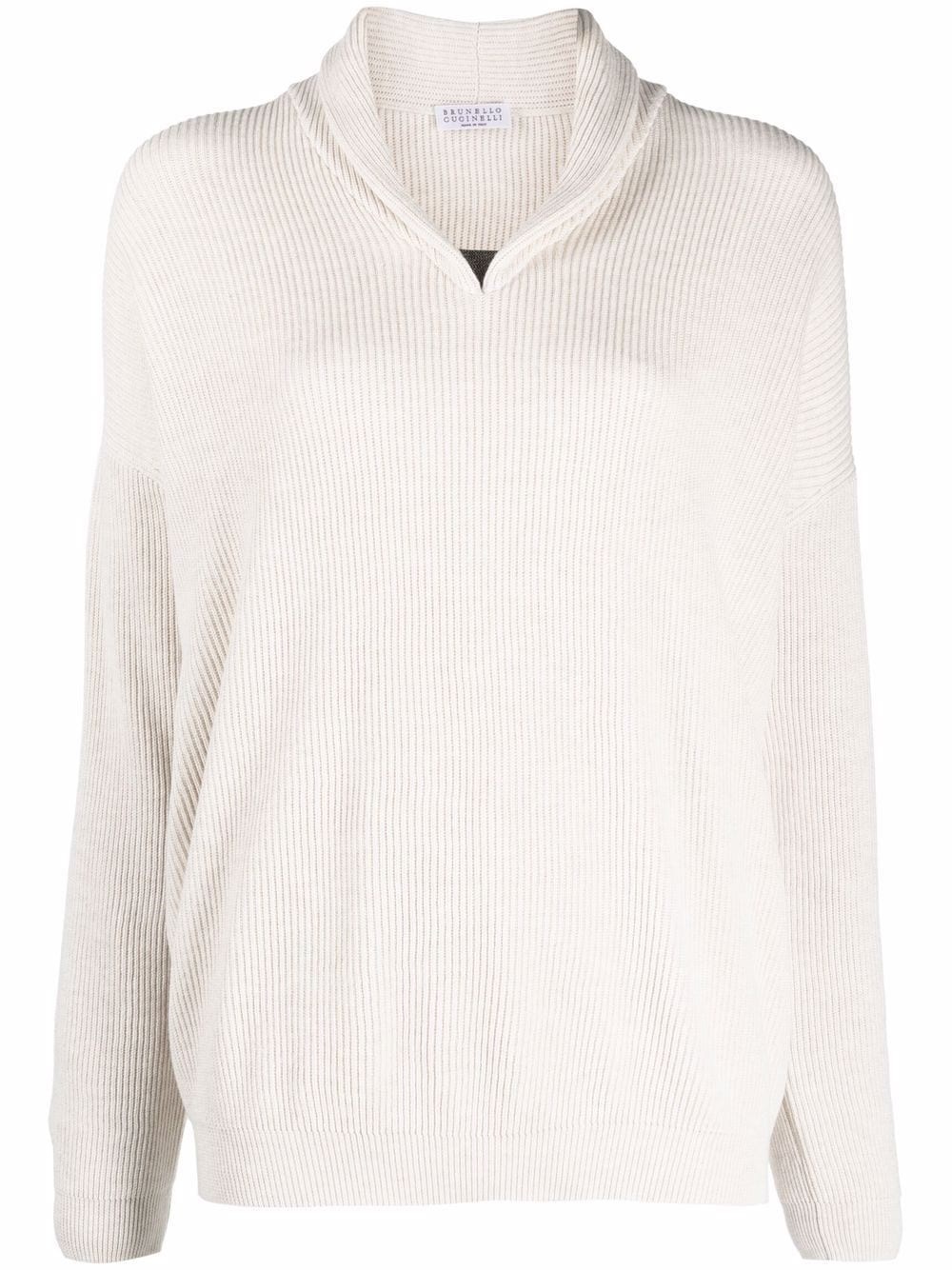 Brunello Cucinelli Ribbed cotton sweater for Women - US | Al Duca 