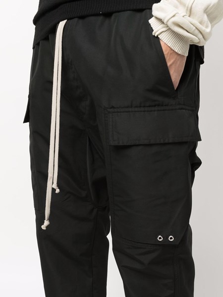 black cropped cargo trousers