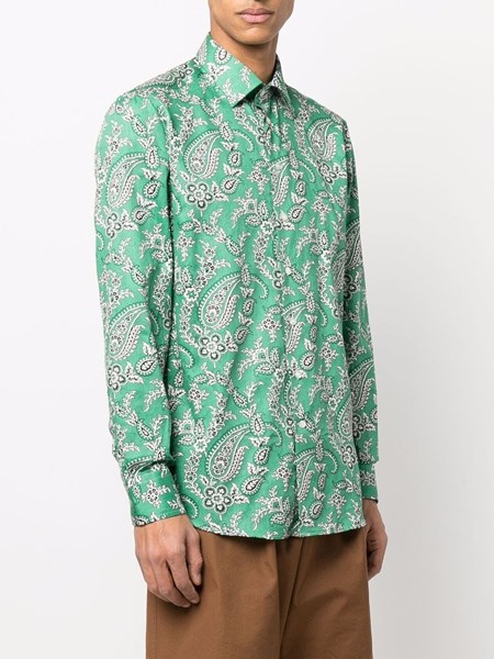 Green paisley shirt