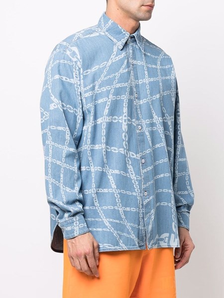 Gcds Uomo Camicia denim con catena | Al Duca d'Aosta