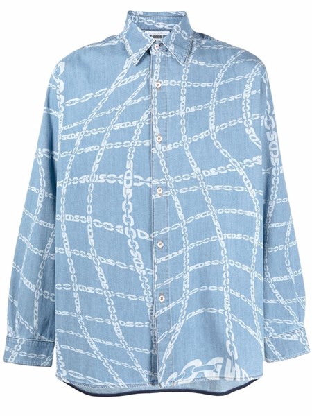 Gcds Uomo Camicia denim con catena | Al Duca d'Aosta