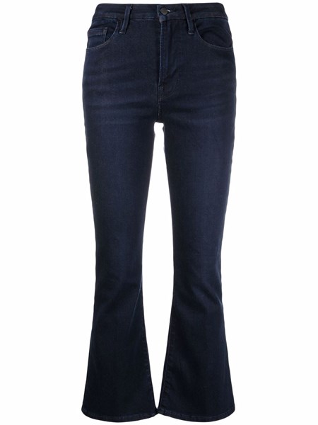 frame le crop high waist mini boot jeans
