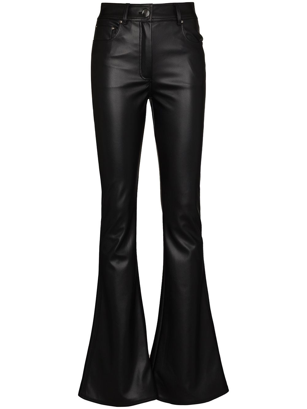 faux leather flare trousers