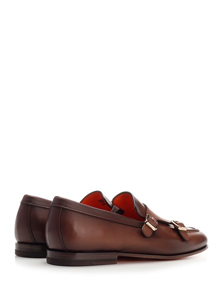Double monk brown loafer