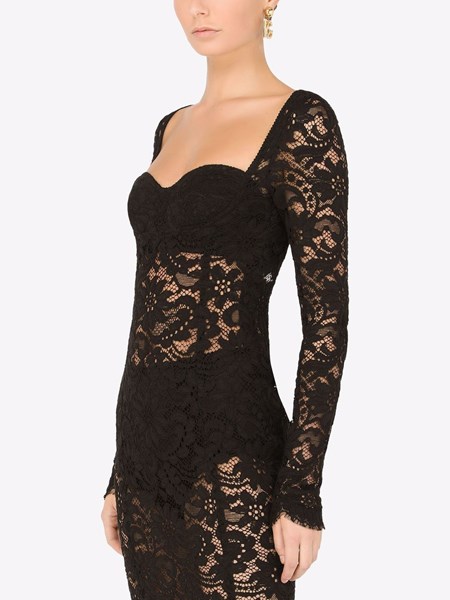 Dolce ☀ Gabbana Black lace midi dress ...