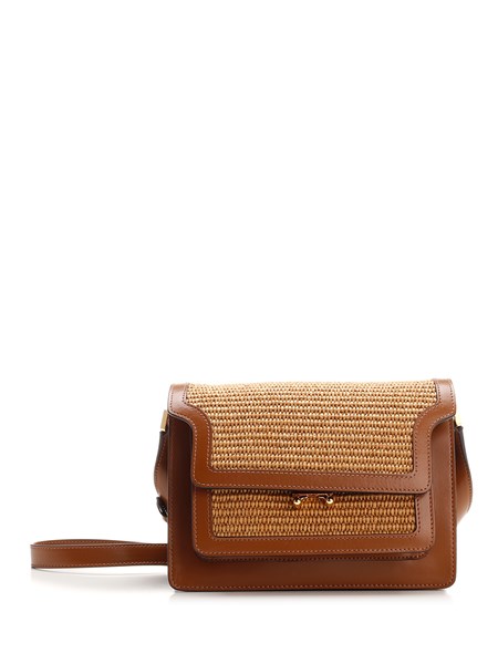 Borsa in vimini e pelle con tracolla firmata Rodo Firenze