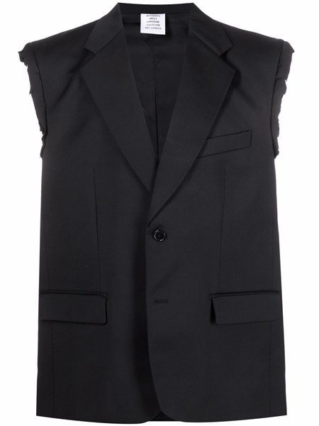 women's black sleeveless blazer