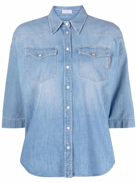 Brunello Cucinelli Donna Camicia jeans maniche 3/4 | Al Duca d'Aosta