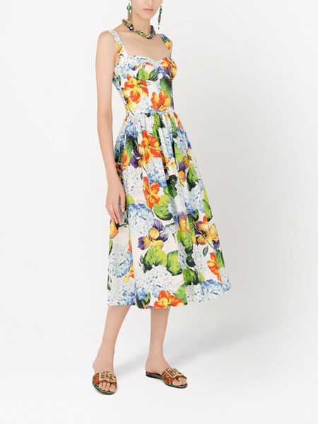 Dolce \u0026 Gabbana Donna Abito midi stampa ortensie | Al Duca d'Aosta
