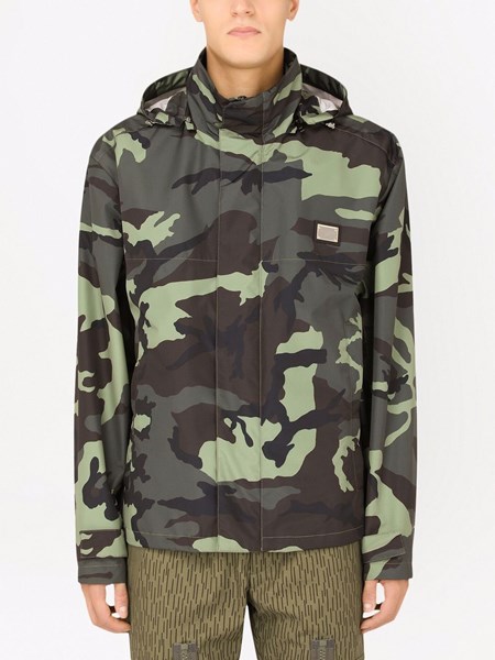 Camouflage print nylon jacket