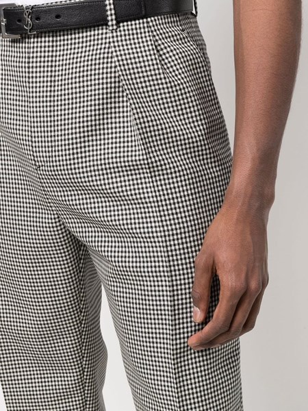 Black/white vichy formal trousers