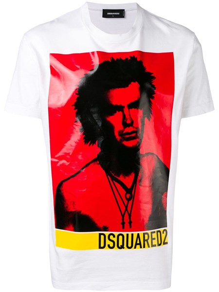 white and red dsquared t shirt