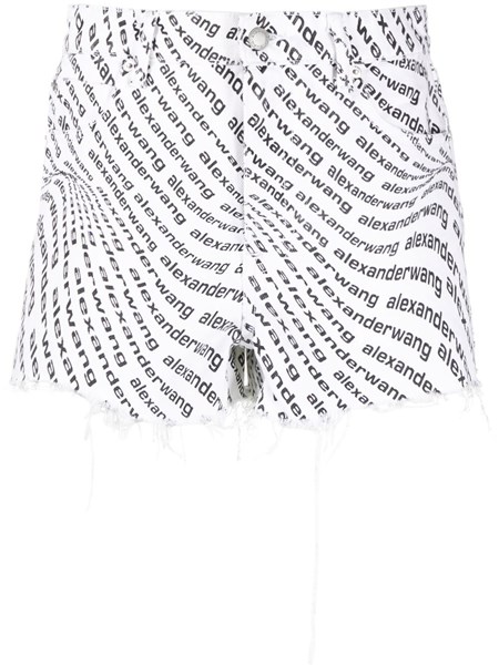 Shorts con logo NegligeeAlexander Wang in Satin di colore Nero Donna Abbigliamento da Shorts 