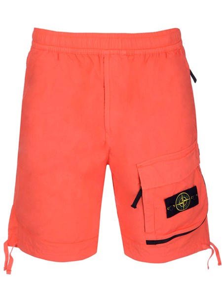 Stone Island Orange cargo shorts for 