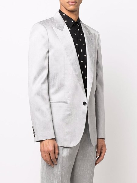 Saint Laurent Uomo Blazer argento in shantung | Al Duca d'Aosta