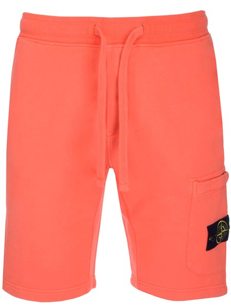 Stone Island Orange sweat shorts for 
