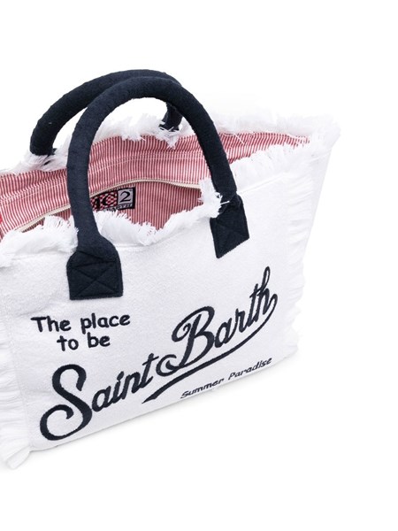 MC2 Saint Barth - Borsa a fantasia cuori in canvas con logo | Donnastore.it
