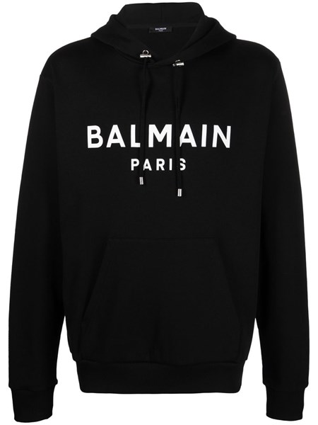 Balmain Black hoodie with logo for Men - US | Al Duca d'Aosta