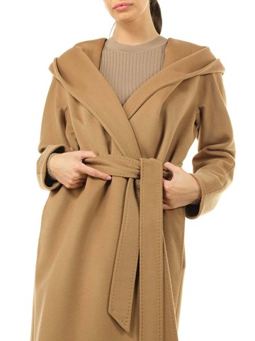 max mara studio hooded belted coat