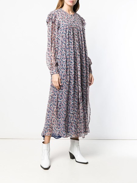 yellow and blue maxi dress
